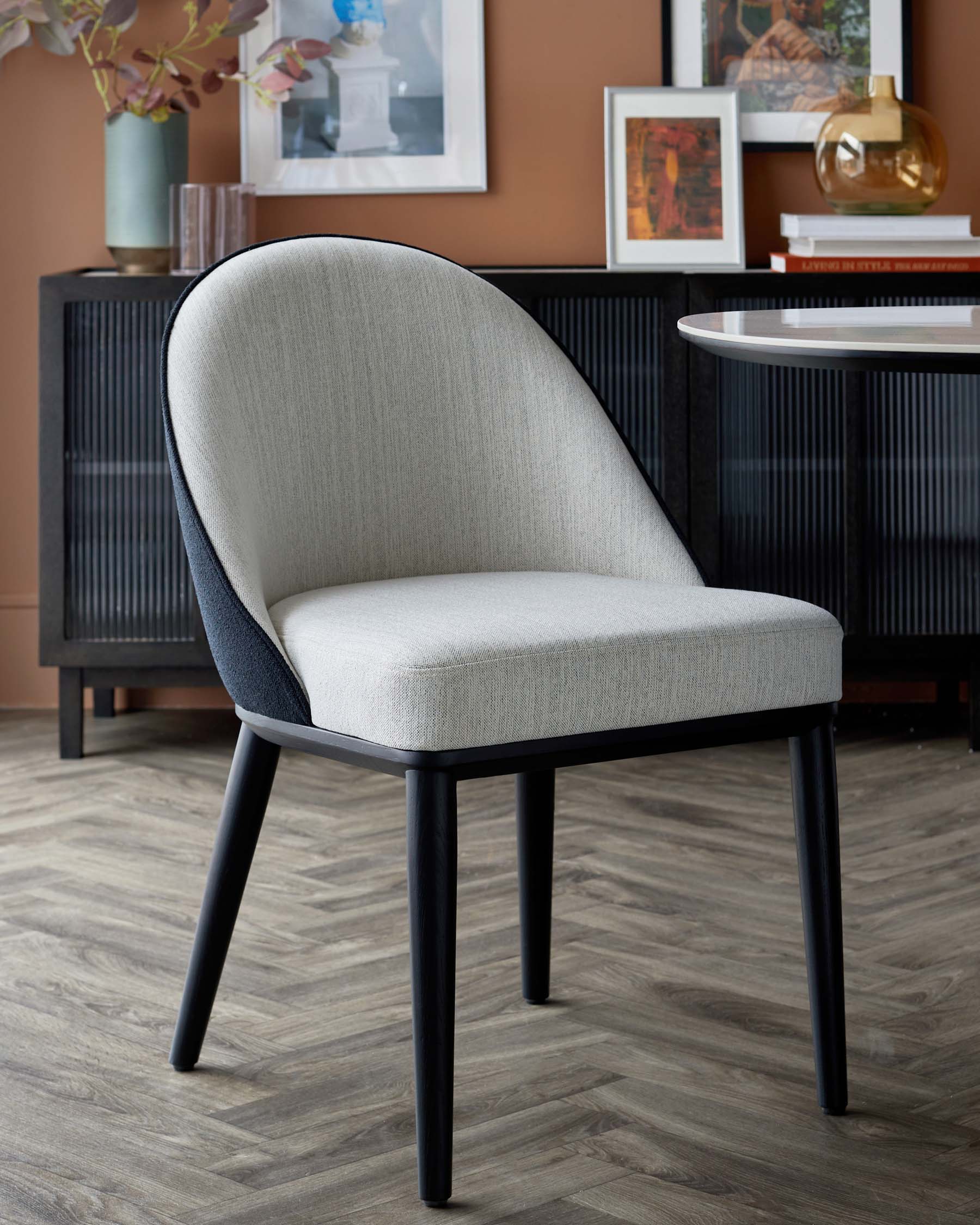 Black mixed material dining chair for Modern Homes