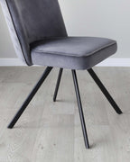 Serena Dark Grey Velvet Swivel Chair