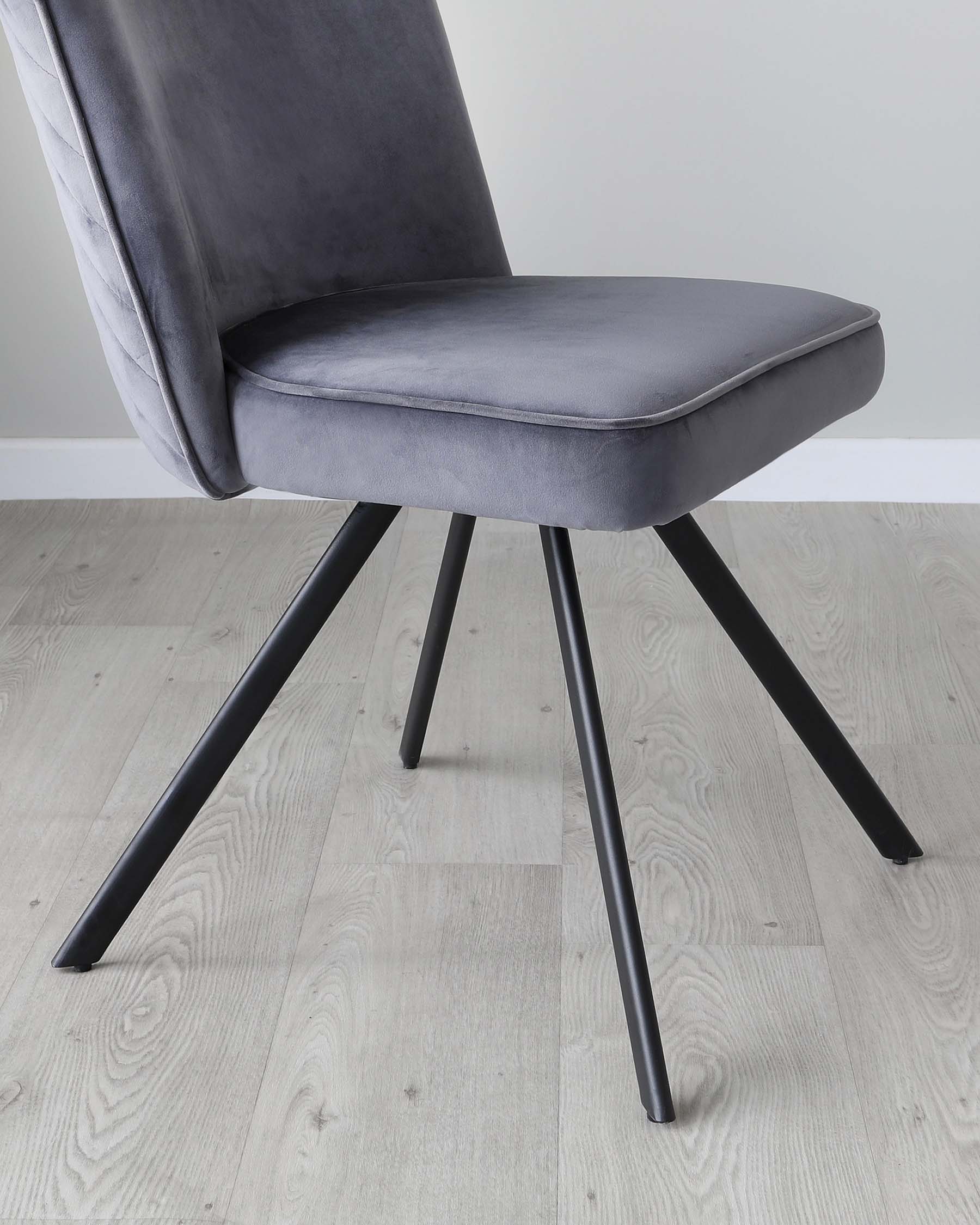Serena Dark Grey Velvet Swivel Chair