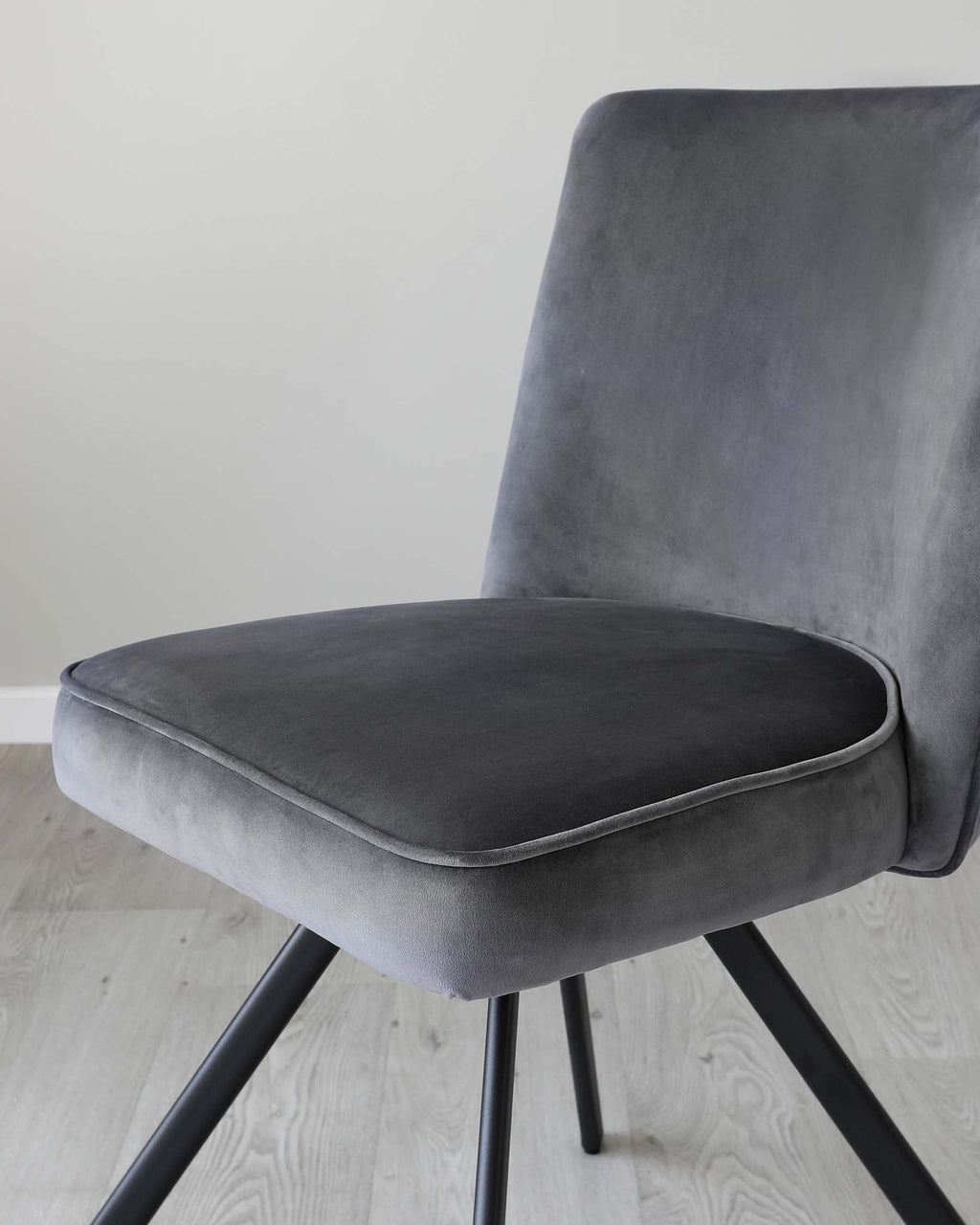 Serena Dark Grey Velvet Swivel Chair
