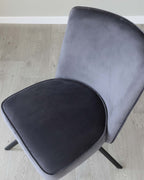 Serena Dark Grey Velvet Swivel Chair