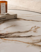 Round Coffee Table and Pouffe Set for Modern Living