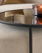 Round Coffee Table and Pouffe Set for Modern Living