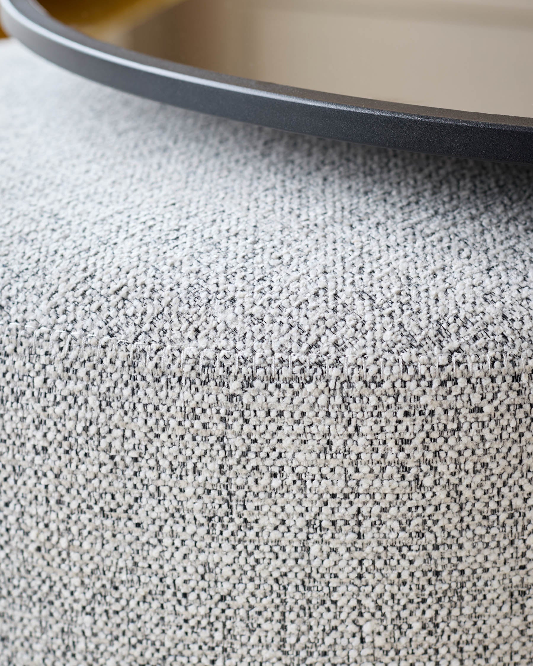 Round Coffee Table and Pouffe Set for Modern Living