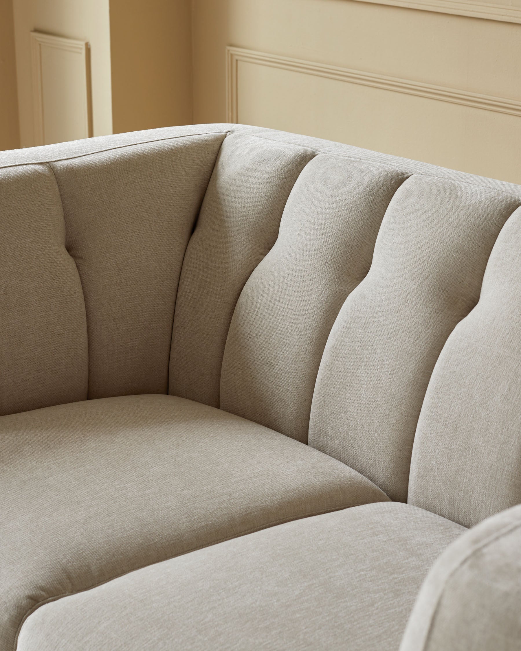 Champagne Chenille Two-seater Sofa For Living Room