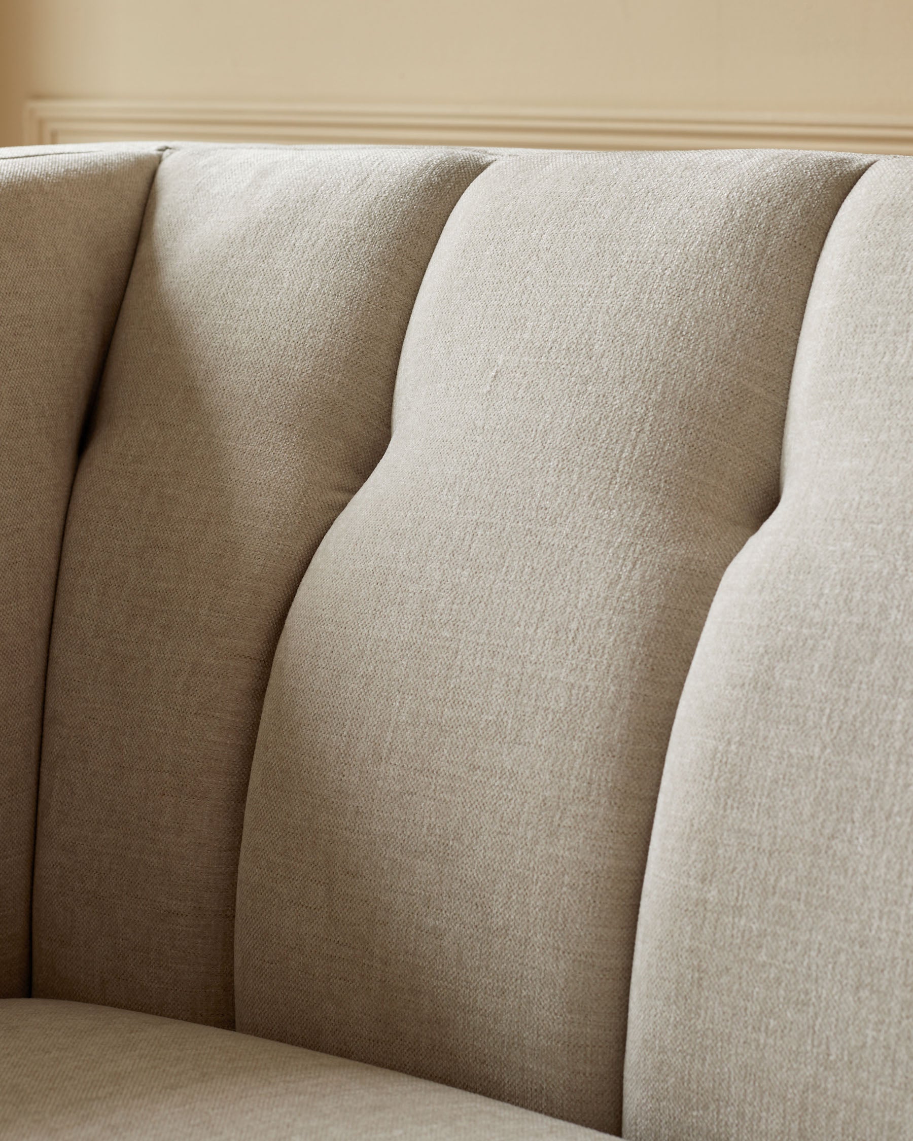 Champagne Chenille Two-seater Sofa For Living Room