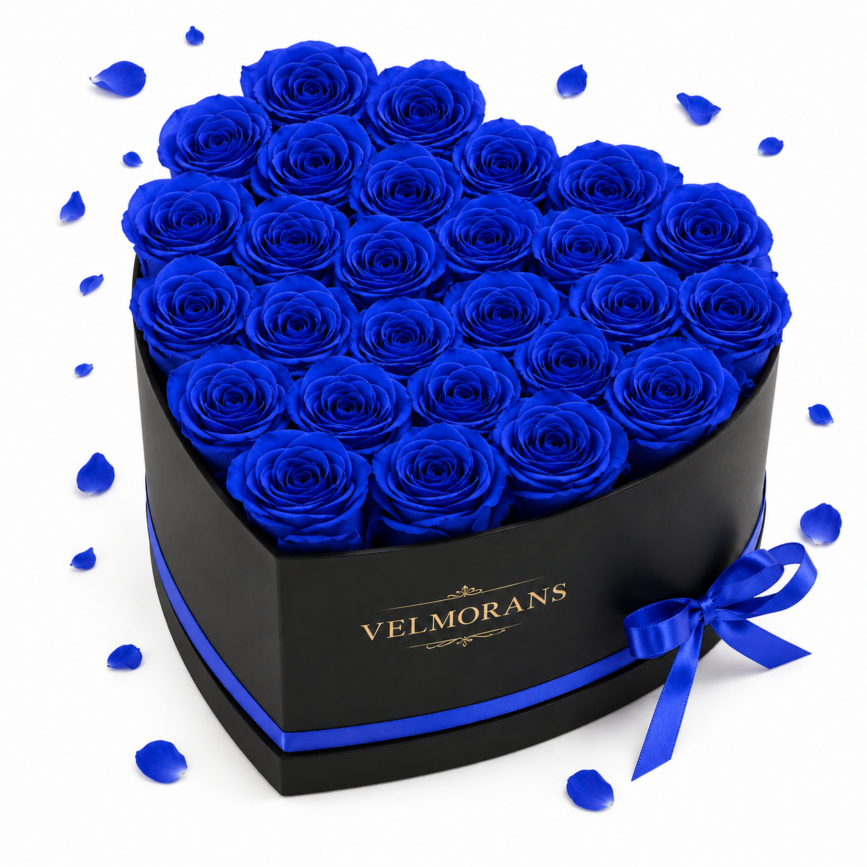 Velmorans Heart-Shaped Preserved Rose Box with 27 Roses, Decorative Floral Gift, 8.78 x 9.09 x 5.51 Inches