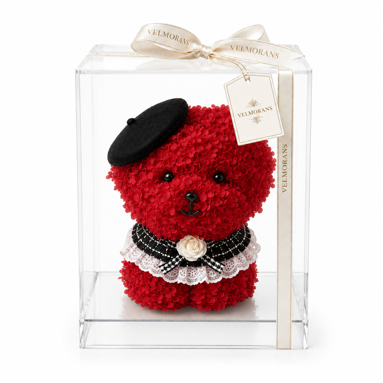 Velmorans Artificial Floral Puppy in Clear Display Box, 12 x 12 x 15 Inches