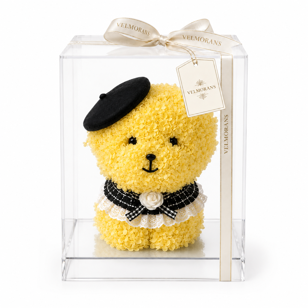 Velmorans Artificial Floral Puppy in Clear Display Box, 12 x 12 x 15 Inches