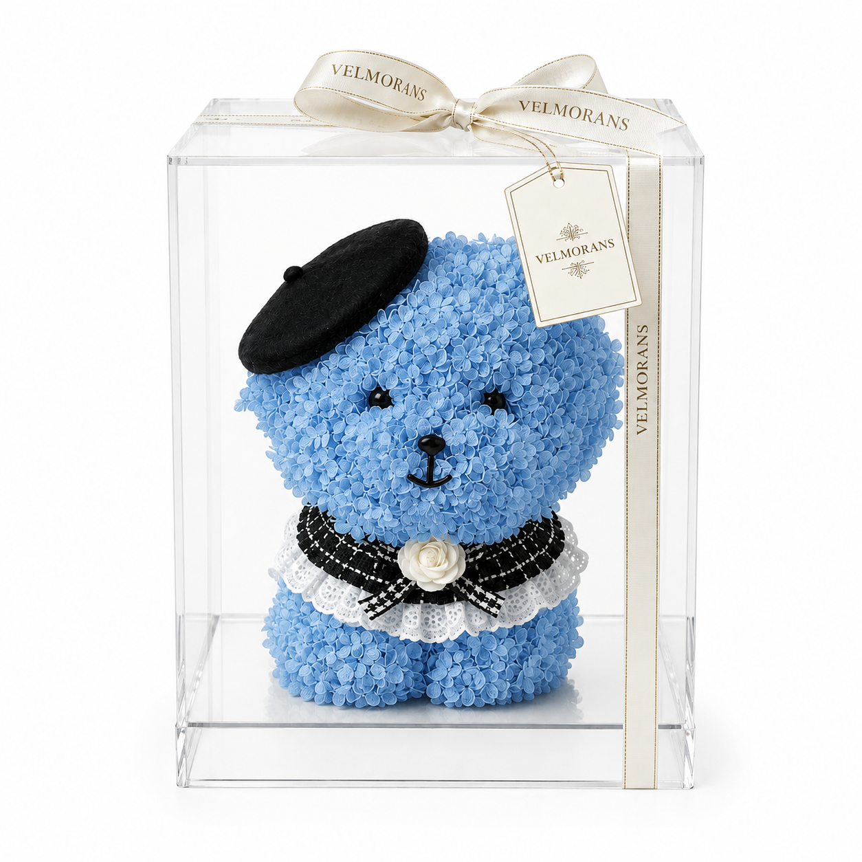 Velmorans Artificial Floral Puppy in Clear Display Box, 12 x 12 x 15 Inches