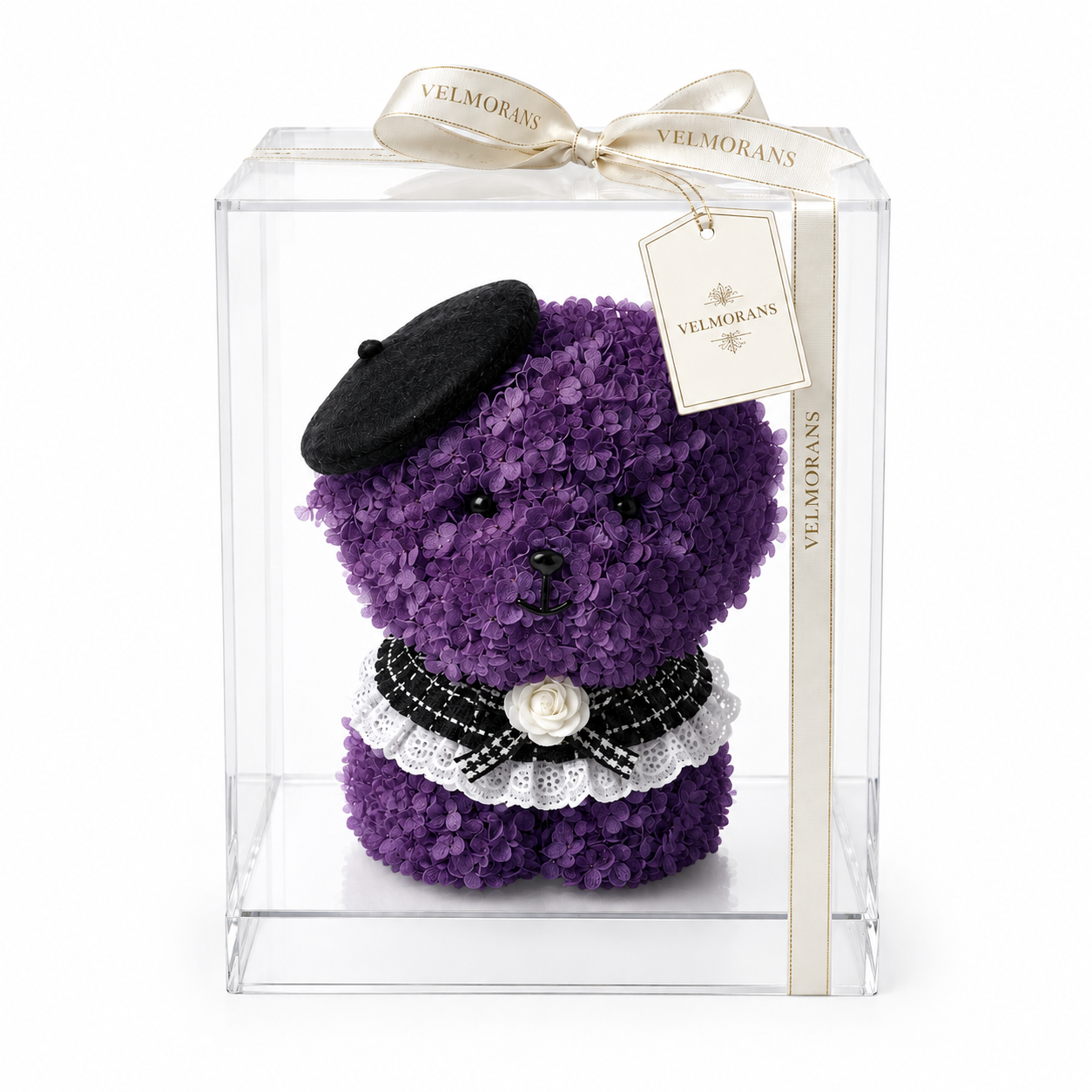 Velmorans Artificial Floral Puppy in Clear Display Box, 12 x 12 x 15 Inches