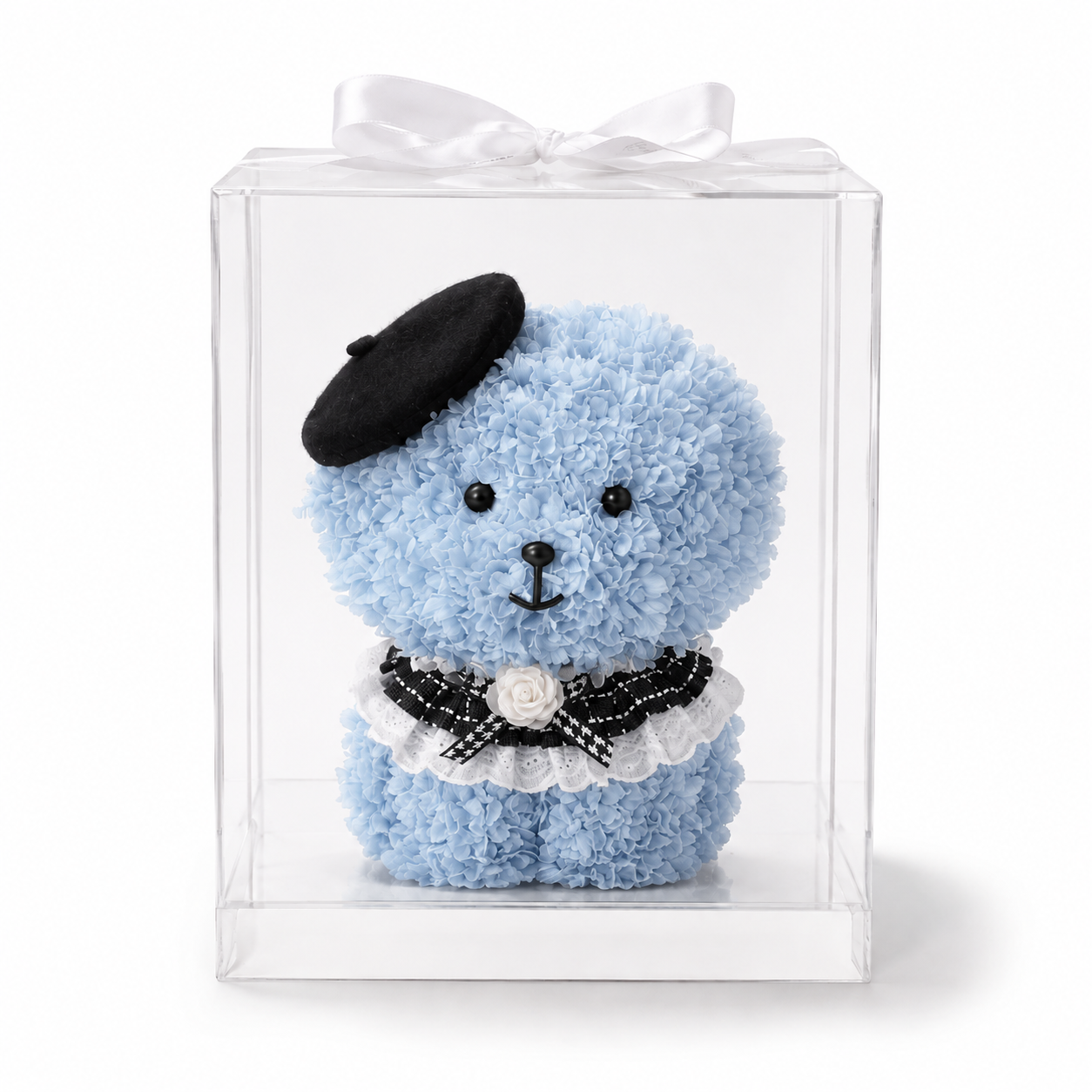 Floral Puppy Gift with Transparent Display Box, 15 Inch Decorative Flower Dog for Birthday, Anniversary, Valentine’s Day and Mother’s Day