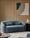 Blue-grey Fabric Two-seater Sofa For Living Room