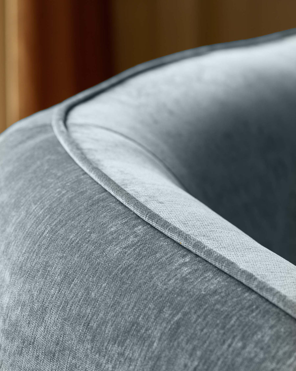 Blue-grey Fabric Two-seater Sofa For Living Room